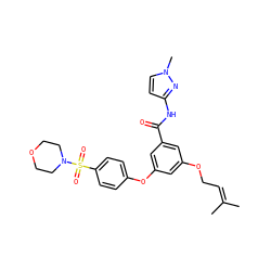 CC(C)=CCOc1cc(Oc2ccc(S(=O)(=O)N3CCOCC3)cc2)cc(C(=O)Nc2ccn(C)n2)c1 ZINC000084635010
