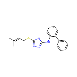 CC(C)=CCSc1nnc(Nc2ccccc2-c2ccccc2)[nH]1 ZINC000014964335