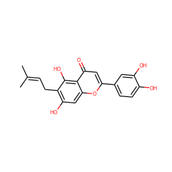 CC(C)=CCc1c(O)cc2oc(-c3ccc(O)c(O)c3)cc(=O)c2c1O ZINC000014762761