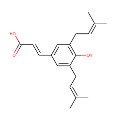 CC(C)=CCc1cc(/C=C/C(=O)O)cc(CC=C(C)C)c1O ZINC000000022210