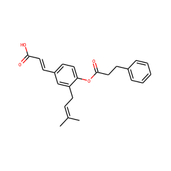 CC(C)=CCc1cc(/C=C/C(=O)O)ccc1OC(=O)CCc1ccccc1 ZINC000015148217