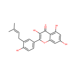 CC(C)=CCc1cc(-c2oc3cc(O)cc(O)c3c(=O)c2O)ccc1O ZINC000013130924