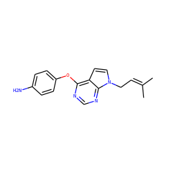 CC(C)=CCn1ccc2c(Oc3ccc(N)cc3)ncnc21 ZINC000095553617