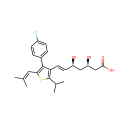 CC(C)=Cc1sc(C(C)C)c(/C=C/[C@@H](O)C[C@@H](O)CC(=O)O)c1-c1ccc(F)cc1 ZINC000027639165