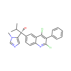 CC(C)[C@@](O)(c1ccc2nc(Cl)c(-c3ccccc3)c(Cl)c2c1)c1cncn1C ZINC000231390838