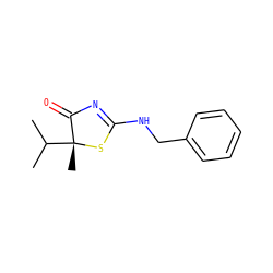 CC(C)[C@@]1(C)SC(NCc2ccccc2)=NC1=O ZINC000014953695