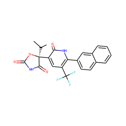 CC(C)[C@@]1(c2cc(C(F)(F)F)c(-c3ccc4ccccc4c3)[nH]c2=O)OC(=O)NC1=O ZINC000071341655
