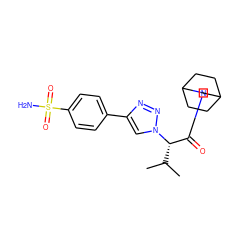 CC(C)[C@@H](C(=O)N1CC2CCC(CC2)C1)n1cc(-c2ccc(S(N)(=O)=O)cc2)nn1 ZINC000045498396