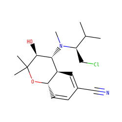 CC(C)[C@@H](CCl)N(C)[C@H]1[C@H](O)C(C)(C)O[C@H]2C=CC(C#N)=C[C@@H]21 ZINC000096902514
