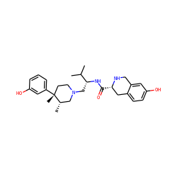 CC(C)[C@@H](CN1CC[C@@](C)(c2cccc(O)c2)[C@@H](C)C1)NC(=O)[C@H]1Cc2ccc(O)cc2CN1 ZINC000003940643