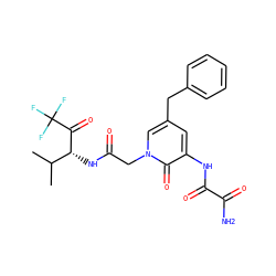 CC(C)[C@@H](NC(=O)Cn1cc(Cc2ccccc2)cc(NC(=O)C(N)=O)c1=O)C(=O)C(F)(F)F ZINC000013738578