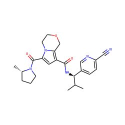 CC(C)[C@@H](NC(=O)c1cc(C(=O)N2CCC[C@@H]2C)n2c1COCC2)c1ccc(C#N)nc1 ZINC000146091298