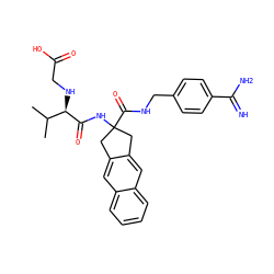CC(C)[C@@H](NCC(=O)O)C(=O)NC1(C(=O)NCc2ccc(C(=N)N)cc2)Cc2cc3ccccc3cc2C1 ZINC000036179072