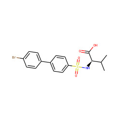CC(C)[C@@H](NS(=O)(=O)c1ccc(-c2ccc(Br)cc2)cc1)C(=O)O ZINC000013680271