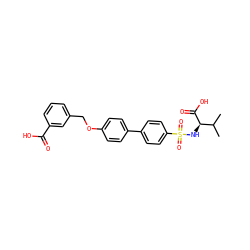 CC(C)[C@@H](NS(=O)(=O)c1ccc(-c2ccc(OCc3cccc(C(=O)O)c3)cc2)cc1)C(=O)O ZINC000073140778