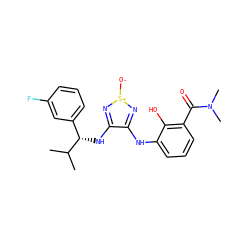CC(C)[C@@H](Nc1n[s+]([O-])nc1Nc1cccc(C(=O)N(C)C)c1O)c1cccc(F)c1 ZINC000253664545