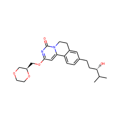 CC(C)[C@@H](O)CCc1ccc2c(c1)CCn1c-2cc(OC[C@@H]2COCCO2)nc1=O ZINC000142974337