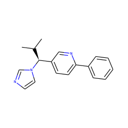 CC(C)[C@@H](c1ccc(-c2ccccc2)nc1)n1ccnc1 ZINC000096282894