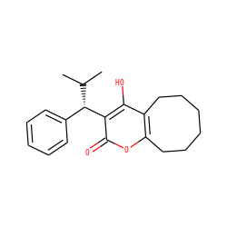 CC(C)[C@@H](c1ccccc1)c1c(O)c2c(oc1=O)CCCCCC2 ZINC000013741440