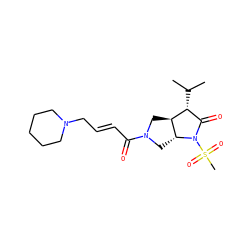 CC(C)[C@@H]1C(=O)N(S(C)(=O)=O)[C@@H]2CN(C(=O)/C=C/CN3CCCCC3)C[C@@H]12 ZINC000028007259