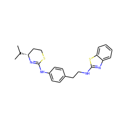 CC(C)[C@@H]1CCSC(Nc2ccc(CCNc3nc4ccccc4s3)cc2)=N1 ZINC000043100641