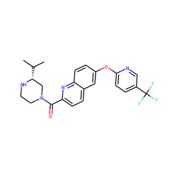 CC(C)[C@@H]1CN(C(=O)c2ccc3cc(Oc4ccc(C(F)(F)F)cn4)ccc3n2)CCN1 ZINC001772623432