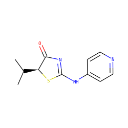 CC(C)[C@@H]1SC(Nc2ccncc2)=NC1=O ZINC000028826750