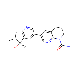 CC(C)[C@](C)(O)c1cncc(-c2cnc3c(c2)CCCN3C(N)=O)c1 ZINC001772653429