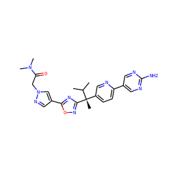 CC(C)[C@](C)(c1ccc(-c2cnc(N)nc2)nc1)c1noc(-c2cnn(CC(=O)N(C)C)c2)n1 ZINC000114769323