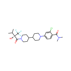 CC(C)[C@](O)(C(=O)N1CCC(C2CCN(c3ccc(C(=O)N(C)C)c(Cl)c3)CC2)CC1)C(F)(F)F ZINC000653831397