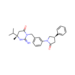 CC(C)[C@]1(C)CC(=O)N(Cc2cccc(N3C[C@@H](c4ccccc4)CC3=O)c2)C(=N)N1 ZINC000148377428