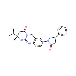CC(C)[C@]1(C)CC(=O)N(Cc2cccc(N3C[C@H](c4ccccc4)CC3=O)c2)C(=N)N1 ZINC000148377177
