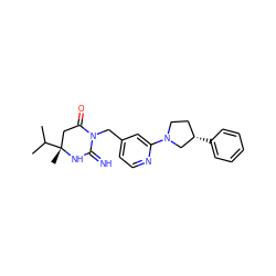 CC(C)[C@]1(C)CC(=O)N(Cc2ccnc(N3CC[C@H](c4ccccc4)C3)c2)C(=N)N1 ZINC000148354430