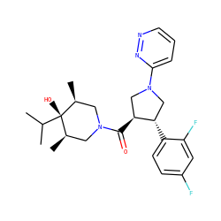 CC(C)[C@]1(O)[C@@H](C)CN(C(=O)[C@H]2CN(c3cccnn3)C[C@@H]2c2ccc(F)cc2F)C[C@H]1C ZINC000101338115