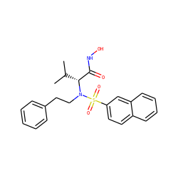 CC(C)[C@H](C(=O)NO)N(CCc1ccccc1)S(=O)(=O)c1ccc2ccccc2c1 ZINC000073160449