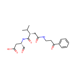 CC(C)[C@H](CC(=O)NCCC(=O)c1ccccc1)C(=O)N[C@H](C=O)CC(=O)O ZINC000058590754