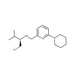 CC(C)[C@H](CO)NCc1cccc(N2CCCCC2)n1 ZINC000204412295