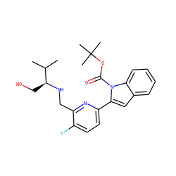 CC(C)[C@H](CO)NCc1nc(-c2cc3ccccc3n2C(=O)OC(C)(C)C)ccc1F ZINC000204421826