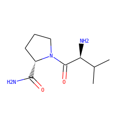 CC(C)[C@H](N)C(=O)N1CCC[C@H]1C(N)=O ZINC000013675944
