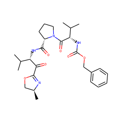CC(C)[C@H](NC(=O)[C@@H]1CCCN1C(=O)[C@@H](NC(=O)OCc1ccccc1)C(C)C)C(=O)C1=N[C@@H](C)CO1 ZINC000027994065
