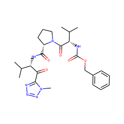 CC(C)[C@H](NC(=O)[C@@H]1CCCN1C(=O)[C@@H](NC(=O)OCc1ccccc1)C(C)C)C(=O)c1nnnn1C ZINC000013740112
