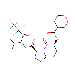 CC(C)[C@H](NC(=O)C1CCOCC1)C(=O)N1CCC[C@H]1C(=O)N[C@@H](C(=O)C(F)(F)C(F)(F)F)C(C)C ZINC000013739988