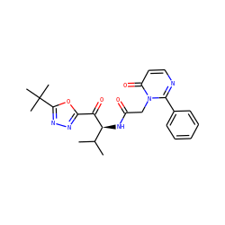 CC(C)[C@H](NC(=O)Cn1c(-c2ccccc2)nccc1=O)C(=O)c1nnc(C(C)(C)C)o1 ZINC000013862577