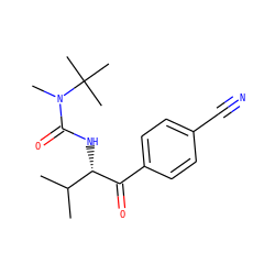 CC(C)[C@H](NC(=O)N(C)C(C)(C)C)C(=O)c1ccc(C#N)cc1 ZINC000084690495