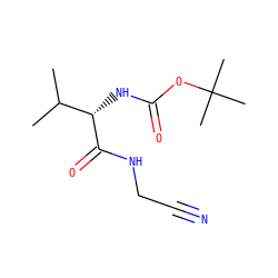 CC(C)[C@H](NC(=O)OC(C)(C)C)C(=O)NCC#N ZINC000013676539