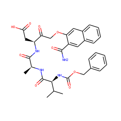 CC(C)[C@H](NC(=O)OCc1ccccc1)C(=O)N[C@@H](C)C(=O)N[C@@H](CC(=O)O)C(=O)COc1cc2ccccc2cc1C(N)=O ZINC000003932702