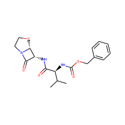 CC(C)[C@H](NC(=O)OCc1ccccc1)C(=O)N[C@@H]1C(=O)N2CCO[C@H]12 ZINC000013860548