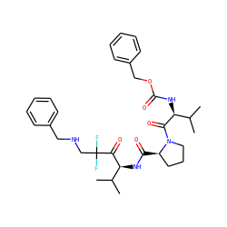 CC(C)[C@H](NC(=O)OCc1ccccc1)C(=O)N1CCC[C@H]1C(=O)N[C@H](C(=O)C(F)(F)CNCc1ccccc1)C(C)C ZINC000026276074