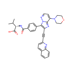 CC(C)[C@H](NC(=O)c1ccc(-c2c(C#Cc3ccc4ccccc4n3)nc3c(N4CCOCC4)ccnn23)cc1)C(=O)O ZINC001772583092