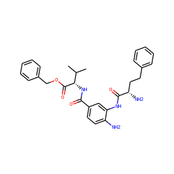CC(C)[C@H](NC(=O)c1ccc(N)c(NC(=O)[C@@H](N)CCc2ccccc2)c1)C(=O)OCc1ccccc1 ZINC000096283141